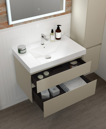 Kerama Marazzi Cubo 80 тумба  подвесная с ящиками, лимо матовая