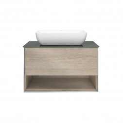 Kerama Marazzi Plaza Modern 80 тумба подвесная с ящиком и полкой, дуб Орегон