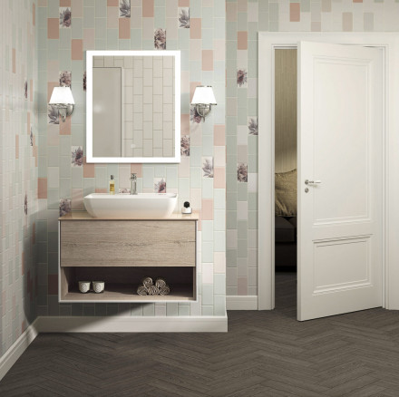 Kerama Marazzi Plaza Modern 80 тумба подвесная с ящиком и полкой, дуб Орегон
