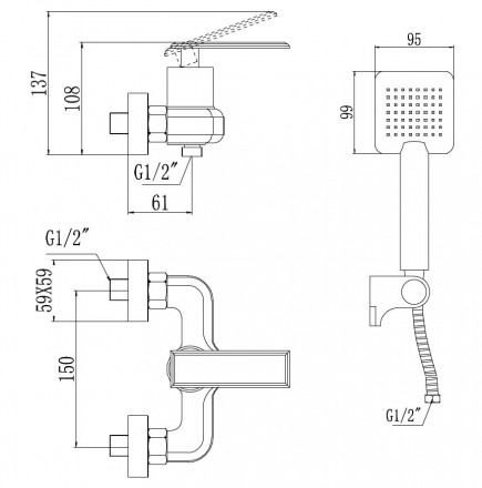 Savol S-600107T смеситель для душа
