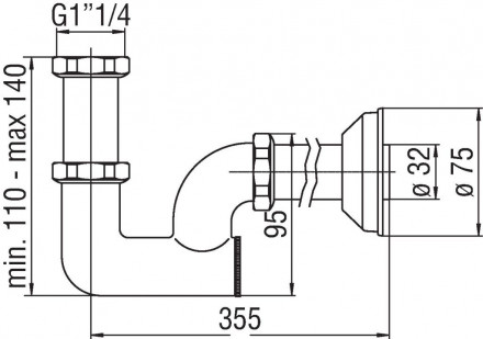 Nobili AV00105-2CR сифон 1&#039;1/4x32 (Хром)