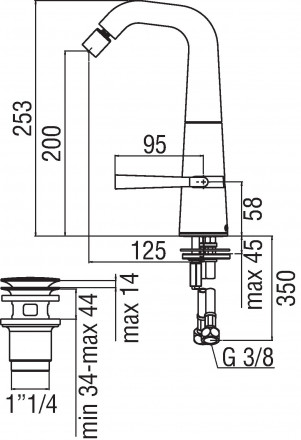 Nobili Likid LK00119-2CR смеситель для биде