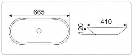 CeramaLux MNC7097 раковина 66.5