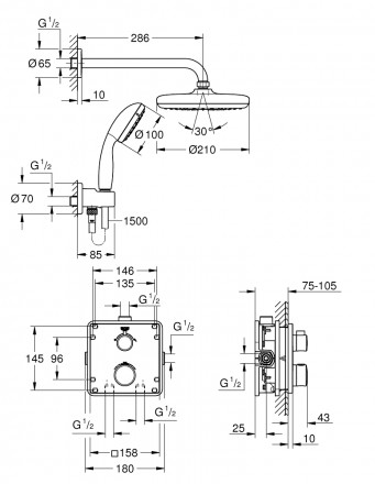 Grohe SmartControl 34729000 Душевая система