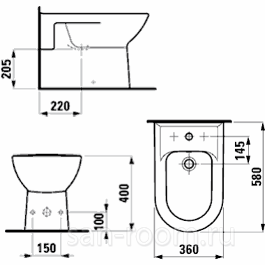 Laufen Pro 8.3295.1.000.304.1 биде напольное