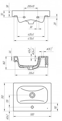 Cersanit MODUO 50 SLIM UM-MOD50SL/1 раковина