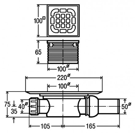 Viega 557119 душевой трап DN 50 (0.6 л/с)
