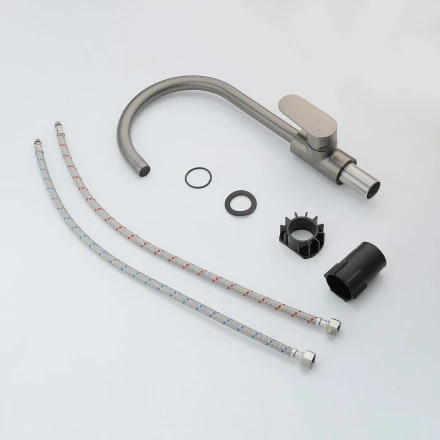 Aquatek Ника AQ1882BGM Смеситель для кухни оружейная сталь