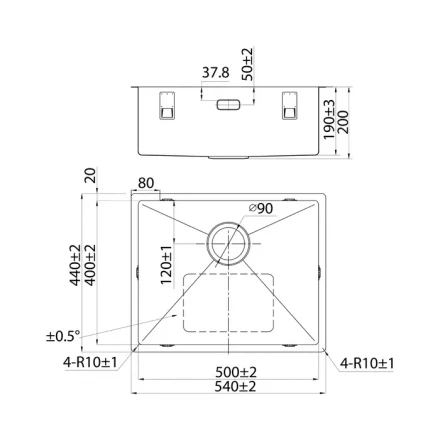 Iddis EDI54G0i77 Кухонная мойка 54x40 графит