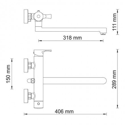 Wasserkraft Berkel 4802L Смеситель для ванны с длинным изливом