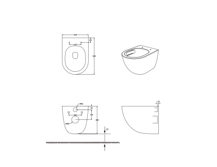 Aquatek Гелиос AQ1993T-00 Унитаз подвесной с сиденьем Soft Close