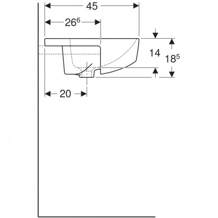 Geberit Variform 500.681.01.1 Раковина 55x45