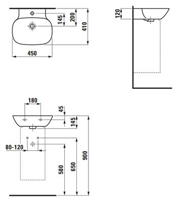 Laufen Ino 8.1530.1.000.104.1 раковина 45x41 см