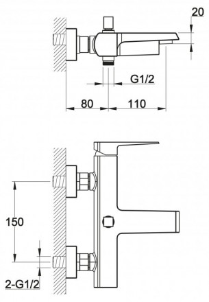 BelBagno ARLIE ARL-VASM-CRM Смеситель для ванны