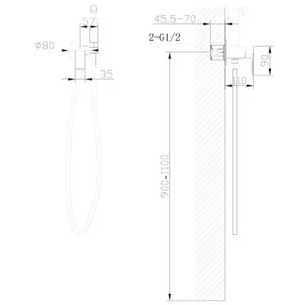 Смеситель ABBER Weiss Insel AF8025W с гигиеническим душем, белый