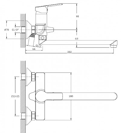 Rush Victoria VI7135-16 Смеситель для ванны