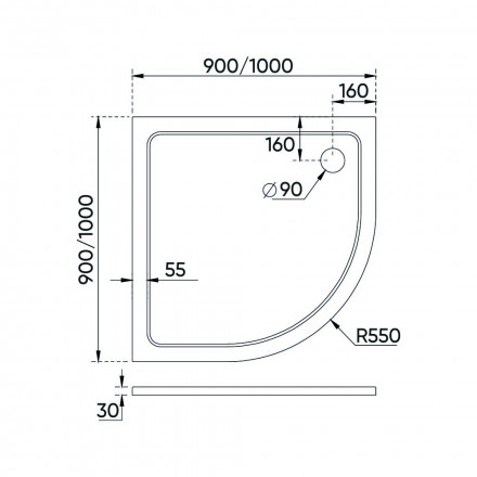 Veconi Tezeo stone TZ10-80PL-01-19C3 душевой поддон
