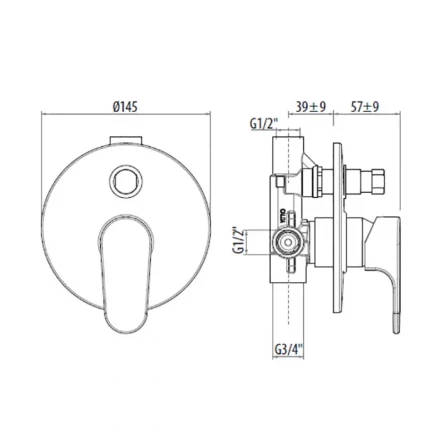 GATTONI H2Omix1000 А0002337492 Встраиваемый смеситель с переключением хром