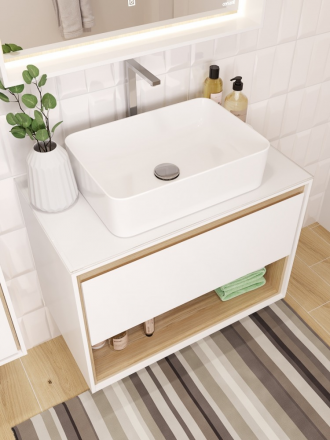Cersanit Louna 80 SZ-LOU-80BL/Wh тумба под раковину чашу
