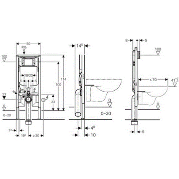Geberit Duofix Sigma 111.796.00.1 инсталляция для подвесного унитаза