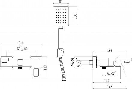 Savol S-SUS4003H смеситель для ванны