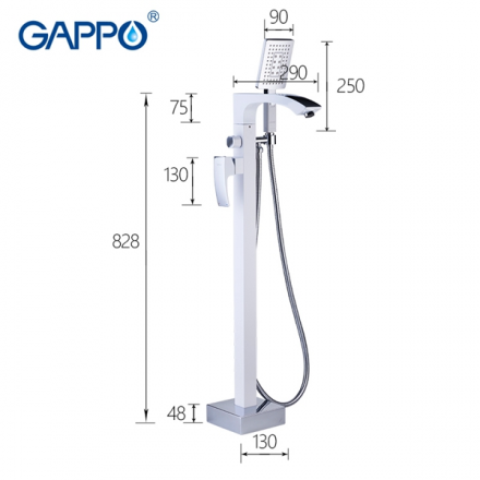 Gappo G3007-8 Смеситель для ванной напольный