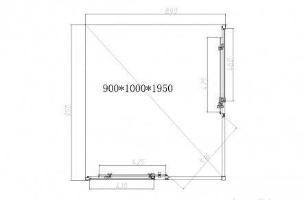 Vincea Slim VSS-6SL900CLB Душевой уголок 90x90