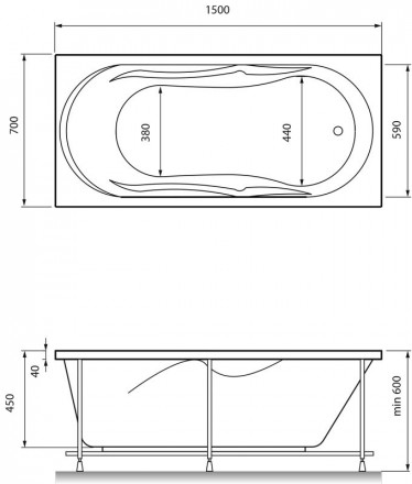 Relisan Daria 150x70 акриловая ванна