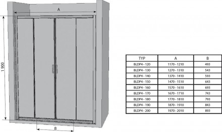 Ravak BLIX BLDP4 0YVM0C00Z1 душевая дверь 140