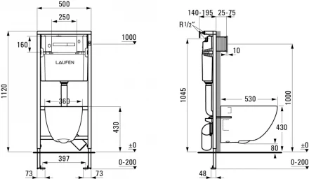 Laufen Basal VPACK 6.2071.2.004.000.3 Унитаз с инсталляцией