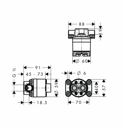 Hansgrohe 10902180 скрытая часть смесителя