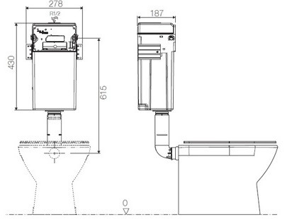 Oli Quadra 37172 смывной бачок скрытого монтажа (пневматика)