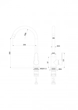 Wonzon &amp; Woghand WW-AE4554-MW Смеситель для кухни белый матовый