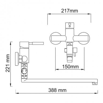 Wasserkraft Main 4102L Смеситель для ванны с длинным изливом