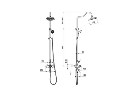 AQUATEK КЛАССИК AQ2563CR термостатическая душевая система