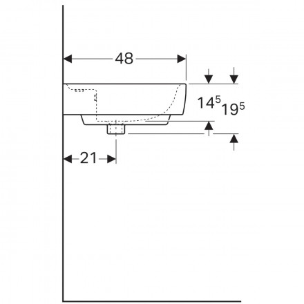 Geberit Renova Plan 122185000 Раковина 85x48