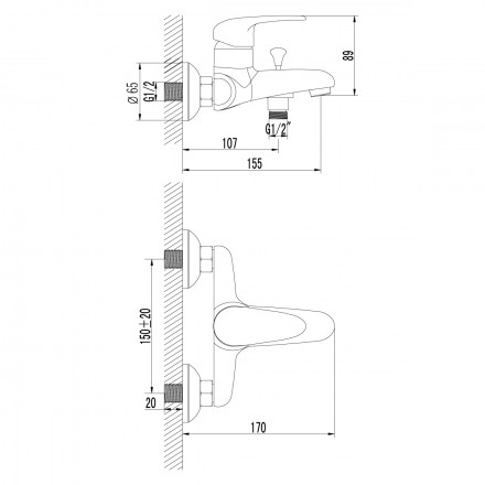 Lemark Pramen LM3302C смеситель для ванны