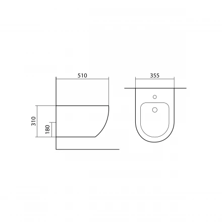 Aquatek AQ1016-MB Биде подвесное 510x355x310