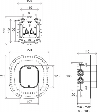 Ravak R-box Vari Базовый блок для смесителей FLAT