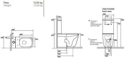 KERASAN Aquatech А0002325819 бачок для унитаза моноблока белый