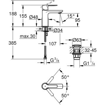 Grohe Lineare New 23791001 смеситель для раковины