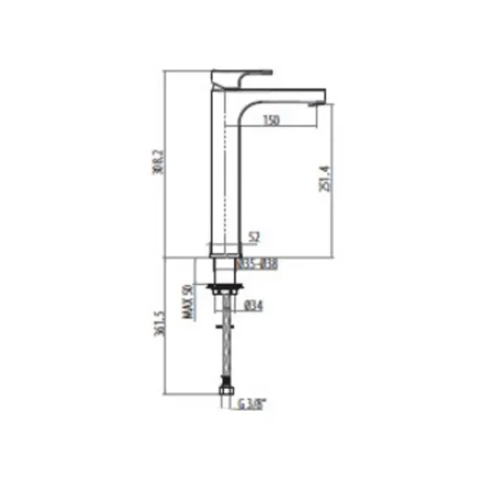 GATTONI H2Omix1000 А0002336340 Смеситель для раковины высокий хром