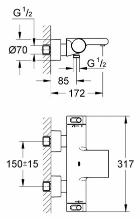 Grohe Grohtherm 2000 New 34174001 Смеситель термостат для ванны