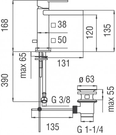 Nobili Loop LPC90118-1CR смеситель для раковины (каскадный излив)