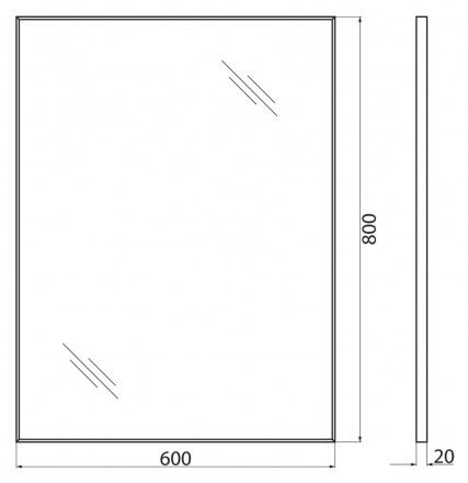 BelBagno SPC-AL-600-800 Nero Зеркало