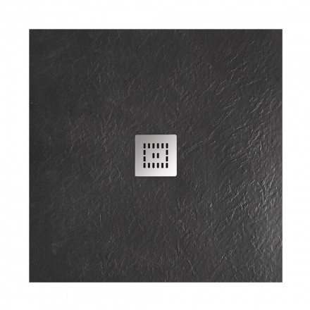 BelBagno UNO TRAY-MR-UNO-A-90-35-NERO-CR душевой поддон из искусственного мрамора в комплекте с сифоном