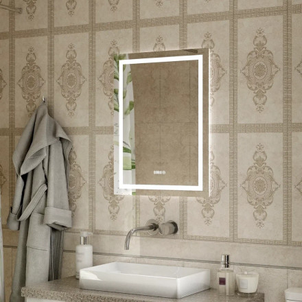 Континент Verte Led 700х900 зеркало с часами, датчиком движения
