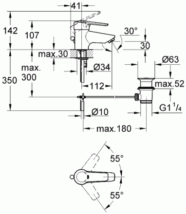 Grohe Eurostyle New 33558LS3 смеситель для раковины