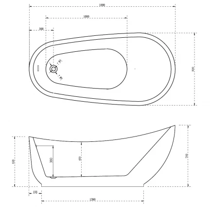 ABBER AB9288 акриловая ванна