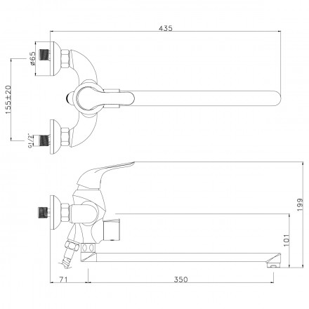 Lemark Swan LM5451BG смеситель для ванны и душа